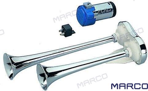 BOCINA DOBLE ABS C/COMP. 12V.