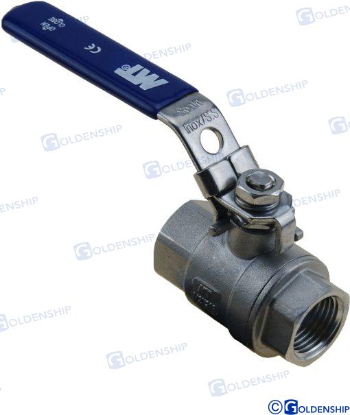 VALVULA BOLA 1/2" INOX.