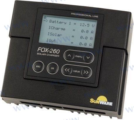 CONTROLADOR DE CARGA FOX260 20A LCD 12/