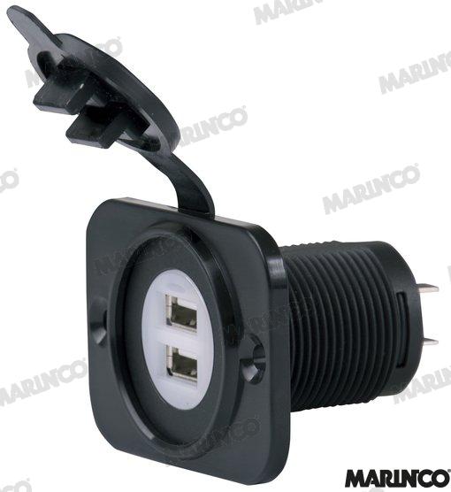 BASE 12VDC 2 USB CARGADOR 5V 2.1A C/LUZ