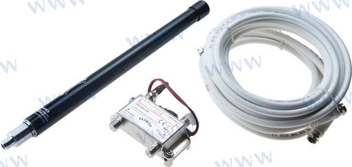 ANTENA TV ALYA+FM+DAB 250MM NEGRA