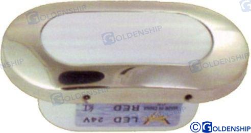 LUZ INT/EXT OVALADA PLATA LED BLANCO