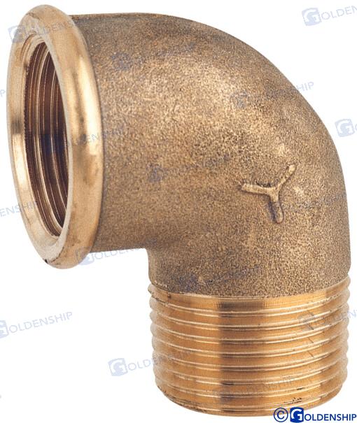 CODO LATON 90º M.H. 3/8'' EN LATON CR