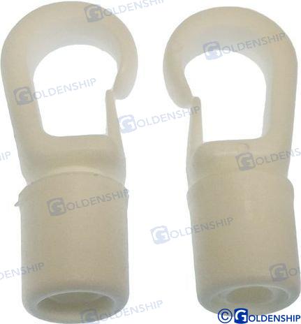 GANCHO MOSQUETON BLANCO 5-6 MM (2)