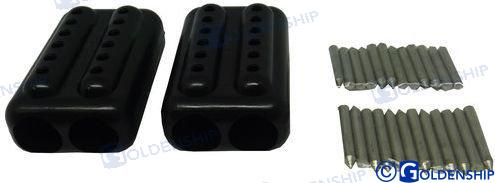 PAR MORDAZAS CABOS "EZ-SPLICE" NEGRO 10/