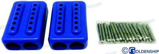 PAR MORDAZAS CABOS "EZ-SPLICE" AZUL 14/1
