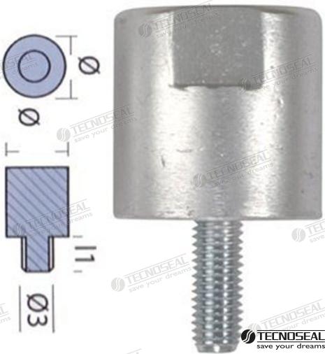 ANODO YANMAR BARRA MOTOR ZINC Ø 40MM