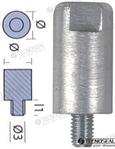 ANODO YANMAR BARRA MOTOR ZINC Ø 20MM