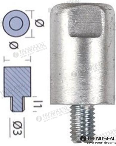 ANODO YANMAR BARRA MOTOR ZINC Ø 20MM